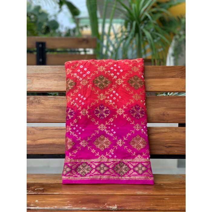 Traditional Patola Silk With Bandhani Designed Black Color Saree –  Amrutamfab